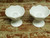 Vtg Pair of Colony Milk Glassware Footed Candle Holders 