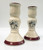 2 Royal Season Snowman - Candleholders (Stone Finish w/Maroon Trim)