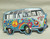 Groovy VW Hippie Bus PEACE Wall Art 