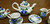10 Pc Miniature Tea Set - Blue Green & Yellow 