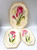 Set of 3 Hand-Painted Compressed White Petals Decor Plates Signed "MARILOU"