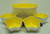 Bright Yellow Heart-Shaped Large Serving Bowl & 4 Individual Bowls