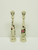 Pair (2) Hand-Painted French Floral Themed Wood Candleholders 