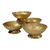 Peacock Designed Fruit/Dessert Gold Plated  4 Pc Serving Set w/Case