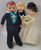 Handmade Collection 3 Vintage Darice Doll Heads Bride Groom Minister