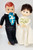 Handmade Collection 3 Vintage Darice Doll Heads Bride Groom Minister