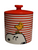 Peanuts Snoopy & Woodstock 6.5in x 5.5in Durastone Striped Cookie Jar in Red