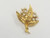 Vintage JJ. Brushed Gold-Tone Leaf Brooch w/ Faux Pearls