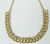 Gold-Tone Choker Necklace w/Individual Link & Stone Rows
