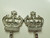 Set of 2 Crown Wall Hangers (Silver-Toned) 
