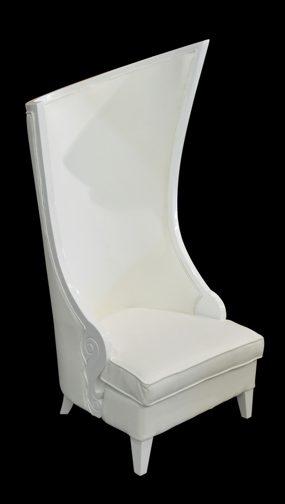 Set of 2 White Contemporary High Back Accent Chairs Annie Rooster's