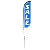 Blue Sale Feather Flag with spike pole system