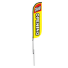 5ft Grand Opening Yellow Feather Flag with spike  pole set