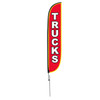 Trucks Feather Flag  Height: 12ft
Assembled on pole height: 15ft with spike stand pole set