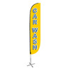 Car Wash Feather Flag Yellow with X stand pole set
