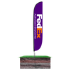 FedEx Authorized Ship Center Feather Flag Purple in ground
