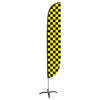 Black & Yellow Checkered Feather Flag with X-Stand