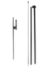 1 Metal Ground Spike and
1 Pole Set (3 pieces) - Aluminum and Fiberglass materials
