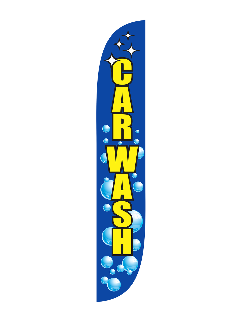 Car Wash 12ft Feather Flag Bubbles in Stock Ready to Ship