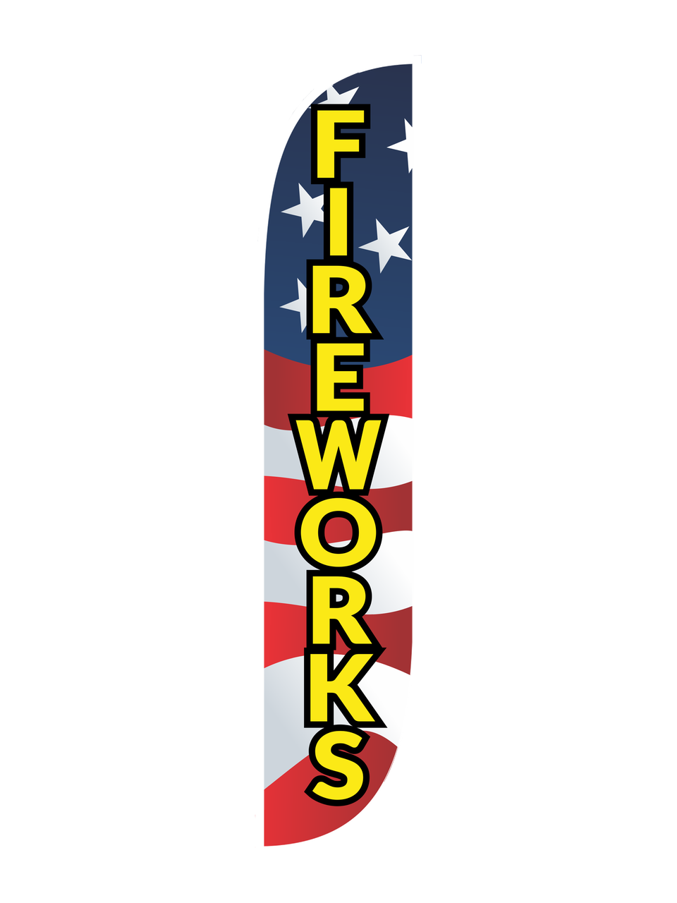 Fireworks Feather Flag Red White Blue Feather flag hardware