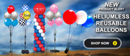 Reusable balloons are great for long duration displays.