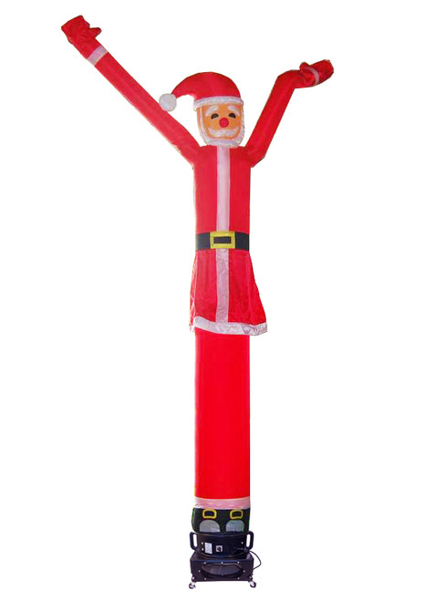 Santa Claus shaped and themed air dancer. 