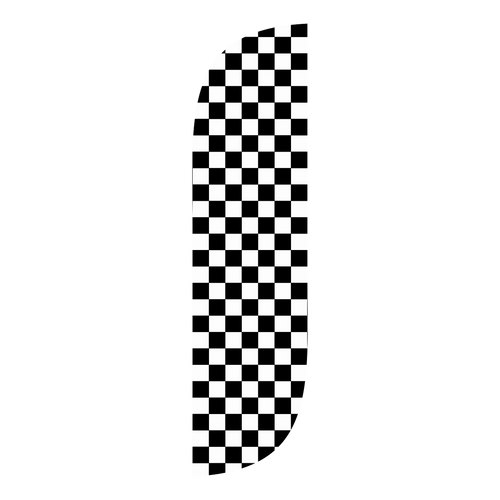 5 ft Black & White Checkered Open Face Feather Flag 