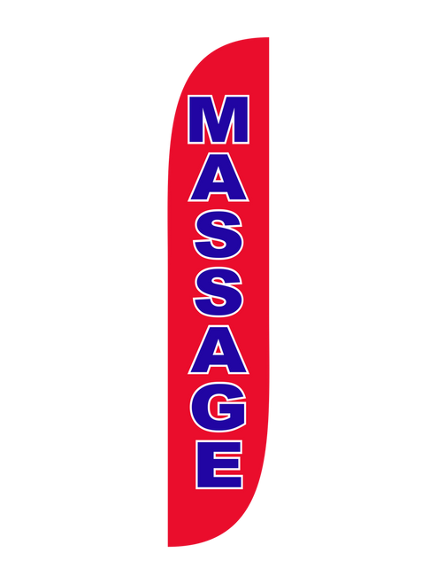 Massage Red & Blue 12ft Feather Flags 