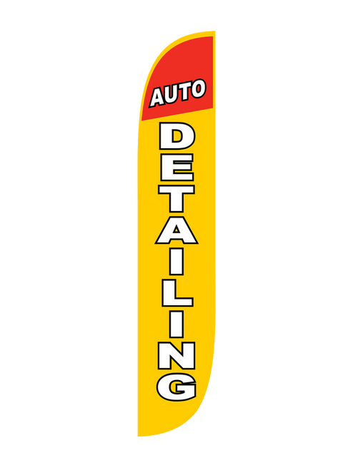 Auto Detailing Feather Flag Yellow 12ft