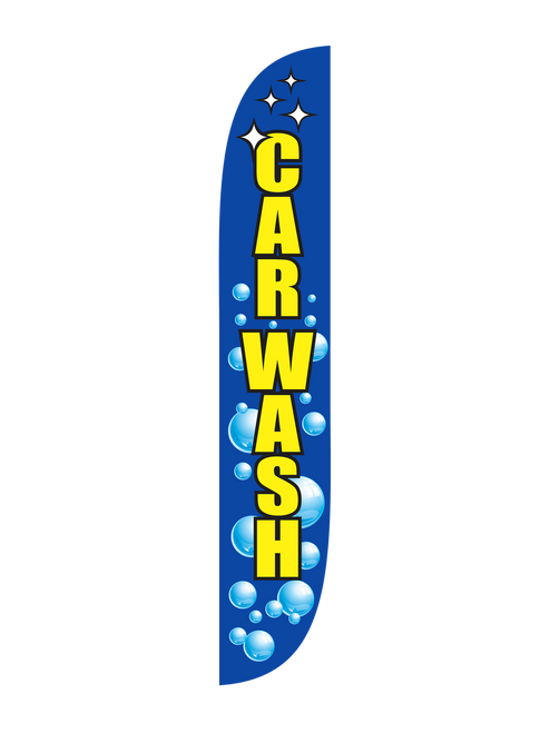 12 Foot Open-Faced Bubbles Car Wash Feather Flag 
