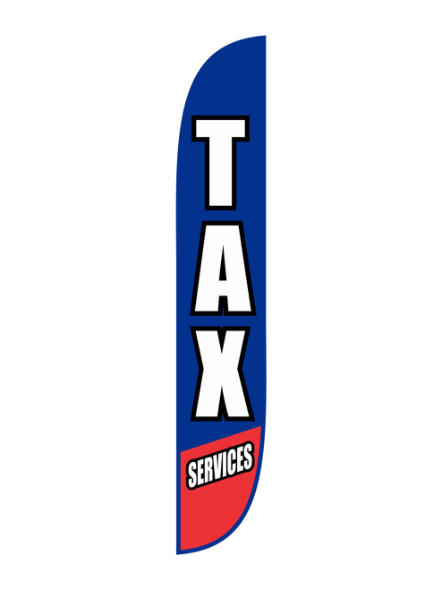 Tax Services Feather Flag Blue & Red