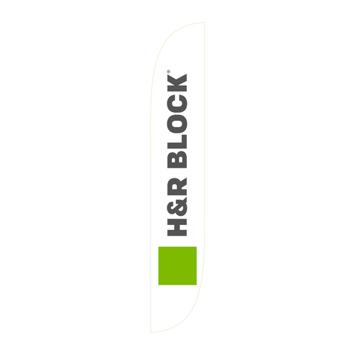 H&R Block Feather Flag White