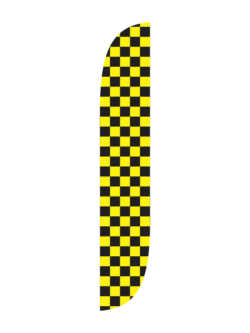 Black & Yellow Checkered Feather Flag