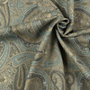 Tartufo 25 | Upholstery Fabric | Paisley in Blue, Teal, Beige, Tan, Gold, Gray | 54 Inch Wide | Medium Weight Fabric | Polyester / Cotton Blend | By The Yard