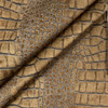 Coco 11 | Printed Velvet Upholstery Fabric | Crocodile Skin in Tan, Brown, Grey | Heavyweight | 54" Wide | Rioma | By the Yard