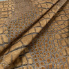 Coco 11 | Printed Velvet Upholstery Fabric | Crocodile Skin in Tan, Brown, Grey | Heavyweight | 54" Wide | Rioma | By the Yard