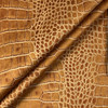 Coco 04 | Printed Velvet Upholstery Fabric | Crocodile Skin in Gold, Brown, Beige | Heavyweight | 54" Wide | Rioma | By the Yard