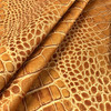 Coco 04 | Printed Velvet Upholstery Fabric | Crocodile Skin in Gold, Brown, Beige | Heavyweight | 54" Wide | Rioma | By the Yard
