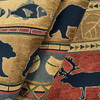 Deer Valley in Canyon | Chenille Upholstery Fabric | Wildlife / Bears / Fish in Brown, Green, Gold, Red  | 54" Wide | Heavy Weight | By The Yard