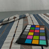 Pyramid Stripe Moonstone Outdoor Upholstery Fabric by Sunbrella