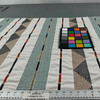 Pyramid Stripe Oasis Outdoor Upholstery Fabric by Sunbrella