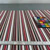 Sunboard Tabby Red Line Outdoor Upholstery Fabric by Sunbrella
