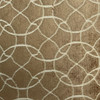 Lavish in Amber | Chenille Upholstery Fabric | Geometric Lattice in Brown and Cream with Shiny Silver | 54" Wide | Heavy Weight | By The Yard