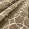 Lavish in Amber | Chenille Upholstery Fabric | Geometric Lattice in Brown and Cream with Shiny Silver | 54" Wide | Heavy Weight | By The Yard