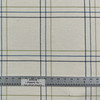 Baja in Victory | Upholstery Fabric | Large Scale Windowpane Plaid in Cream, Blue, and Green | Herringbone Weave | Medium Weight | Ralph Lauren | By the Yard