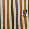 Raya Brid 02 | Printed Velvet Upholstery Fabric | Wide Stripes in Gold, Brown, Orange, Grey, and Beige | Heavyweight | 54" Wide | Rioma | By the Yard
