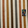 Raya Brid 02 | Printed Velvet Upholstery Fabric | Wide Stripes in Gold, Brown, Orange, Grey, and Beige | Heavyweight | 54" Wide | Rioma | By the Yard