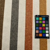 Raya Brid 02 | Printed Velvet Upholstery Fabric | Wide Stripes in Gold, Brown, Orange, Grey, and Beige | Heavyweight | 54" Wide | Rioma | By the Yard