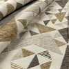 Isosceles in Desert | Chenille Upholstery Fabric | Geometric Triangles in Beige, Taupe, Off-White | 54" Wide | Heavy Weight | By The Yard