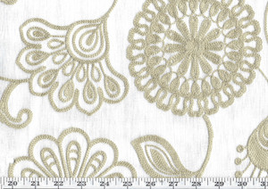 Fiona CL Tumble Weed Embroidered Sheer Drapery Fabric by  P Kaufmann